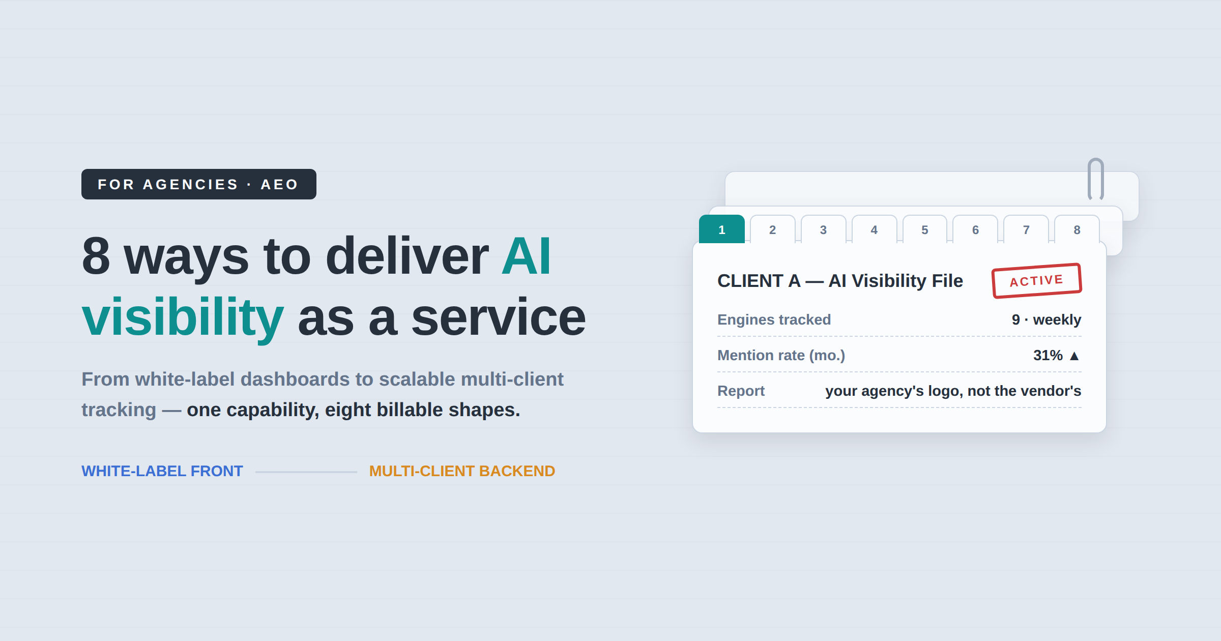 8 Ways Agencies Can Deliver AI Visibility as a Service — From White-Label Dashboards to Scalable Multi-Client Tracking