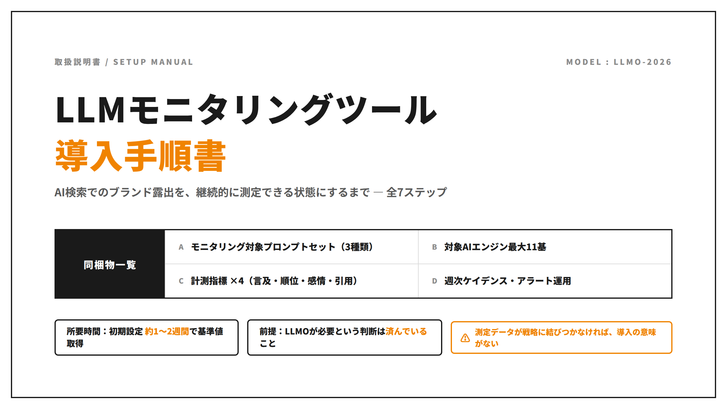 LLMモニタリングツールの導入手順:AI検索でのブランド露出を継続的に測定する方法